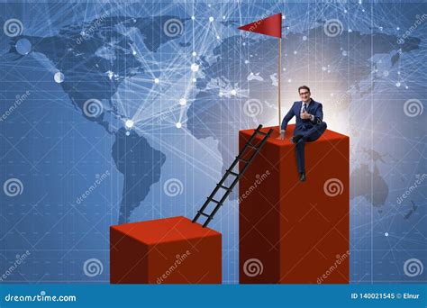 The Businessman in Career Growth and Progression Concept Stock Image - Image of career ...