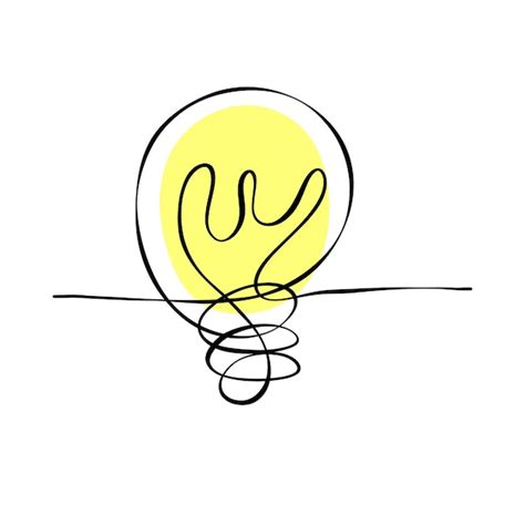 Premium Vector | Bulb thinking idea one line contunuous line art black ...