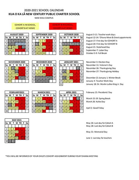 School Calendar - Kua O Ka Lā PCS