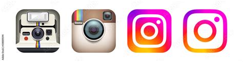 Evolution of the Instagram Logo, vector editorial illustration Stock ...