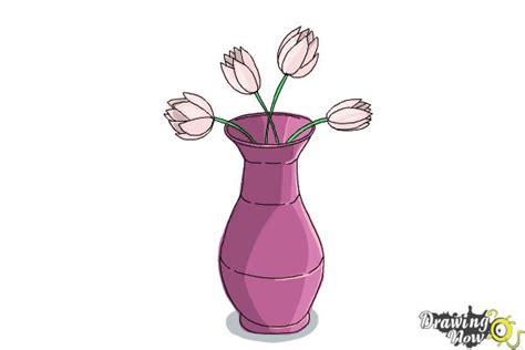 How to Draw Flowers In a Vase - DrawingNow