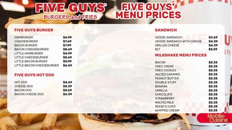 Updated Five Guys Menu Prices + Secret Items (2024)