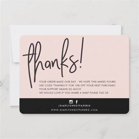 BUSINESS THANK YOU modern bold handlettered pink | Zazzle.com in 2021 | Thank you card design ...