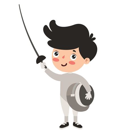 Cartoon Illustration Of A Kid Playing Fencing 10721888 Vector Art at Vecteezy