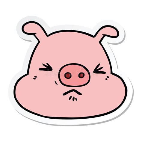 A Creative Sticker of a Cartoon Angry Pig Face Stock Vector ...