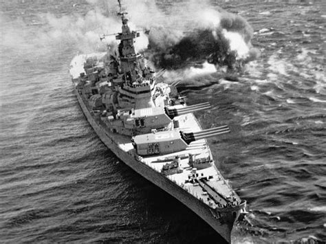 'Uss Iowa Firing Her 16-Inch Guns at Kojo Shore Target, 15th October ...