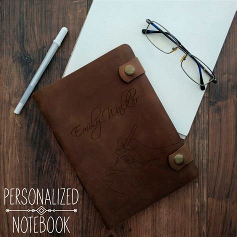 LEATHER NOTEBOOK with Personalization, Custom Notebook with ...