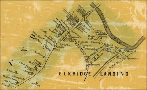 Detail of Elkridge Landing from Simon J. Martenet, Map of Howard County, 1860, Library of ...