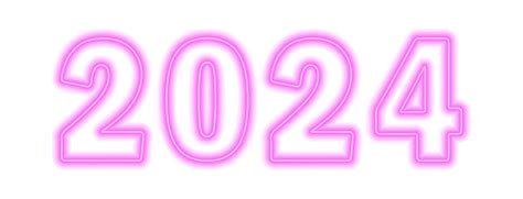 Pink neon colored 2024 year isolated on white 14160331 Vector Art at Vecteezy