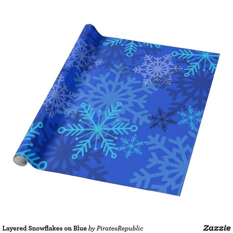 Layered Snowflakes on Blue Wrapping Paper | Zazzle.com | Blue wrapping paper, Unique wrapping ...