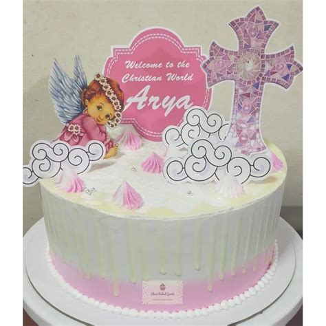 Baptism / Christening girl Cake topper personalized decoration for party | Lazada PH