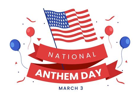 National Anthem Day on March 3 Illustration with United States of ...