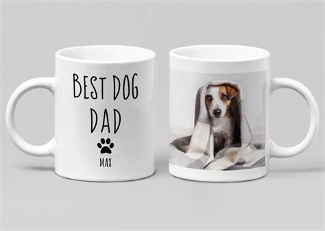 Best Dog Dad Custom Mug, Personalized Dog Photo Handwritten Text Coffee Mug, Father's Day Gift ...