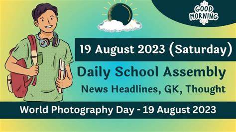 Daily School Assembly Today News Headlines for 19 August 2023