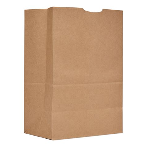 Grocery Paper Bags, 52 lb Capacity, 1/6 BBL, 12" x 7" x 17", Kraft, 500 Bags - Zerbee