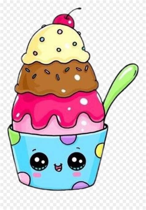 Kawaii Cute Ice Cream Drawings - Foto Kolekcija