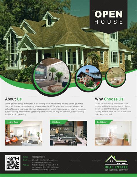 Real Estate Open House Flyer Design Template in Word, PSD, Publisher