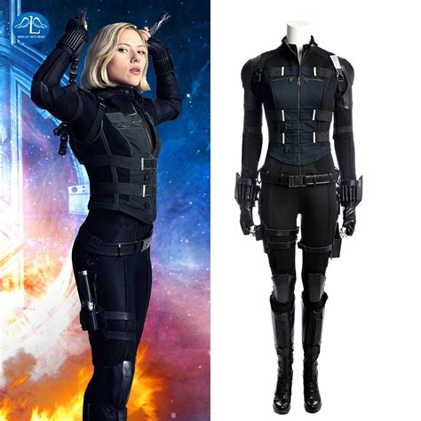 Free Shipping Avengers Infinity War Black Widow Cosplay Costume Natasha ...