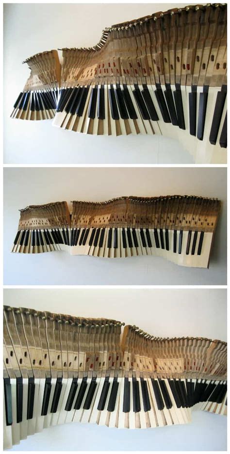 Sound Wave: Sculpture From Old Piano Keys • Recyclart