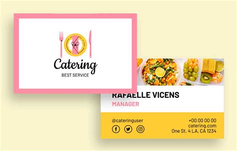 Personalize this Duotone Hand-drawn Good Food Catering Business Card design for free