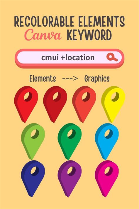 Canva Infographics Recolorable Elements Keyword - Place Map Location Pins Vector Icons ...