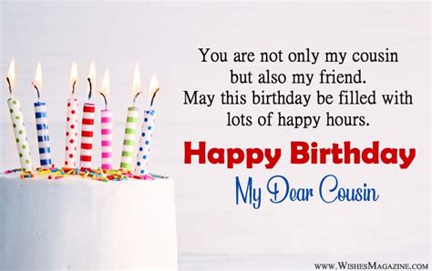 Birthday Card Messages For Cousin - Birthday Cake Images