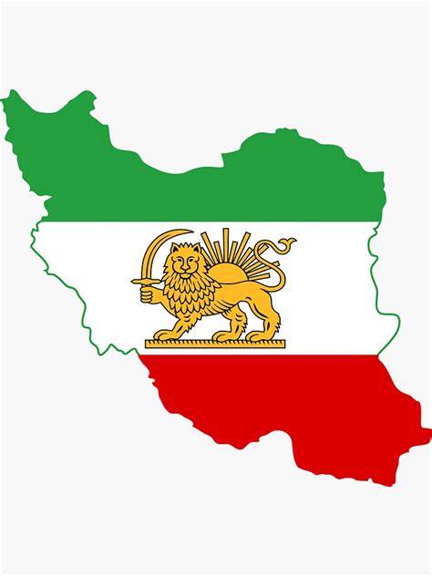 "Flag Map of Iran, Iranian Flag, 1964-1980" Sticker by abbeyz71 | Redbubble