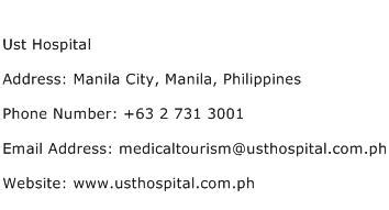 Ust Hospital Address, Contact Number of Ust Hospital