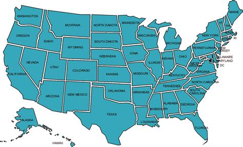 Printable Map Of United States Of America