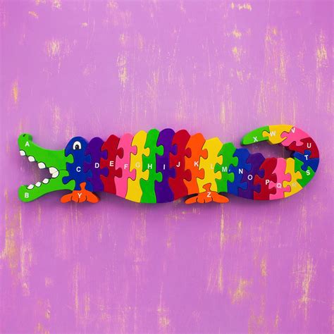 Wooden Puzzle Crocodile | Handmade fair, Wooden puzzles, Baby toys