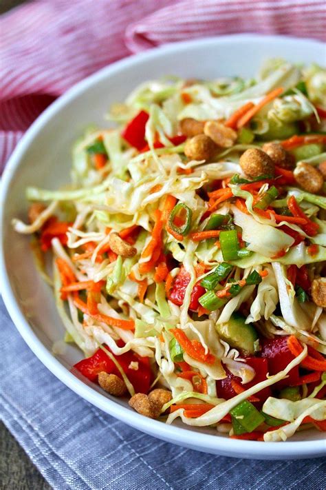 Thai Cabbage Salad with peanuts #salad #coleslaw Napa Cabbage Salad, Cabbage Salad Recipes, Slaw ...