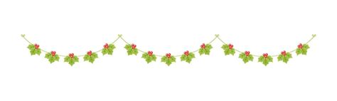 Hanging Mistletoe Garland Vector Illustration, Christmas Graphics Festive Winter Holiday Season ...