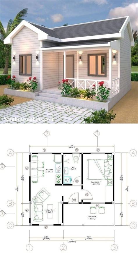 the floor plan for this small house is very simple