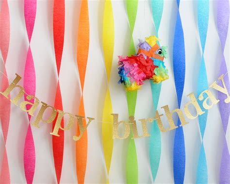 gold glitter happy birthday banner garland