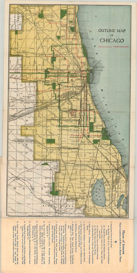 Outline Map of Chicago | Curtis Wright Maps