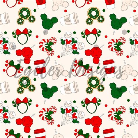 Seamless mouse pattern, Christmas digital, mouse Christmas png, printable, clubhouse png, Mickey ...