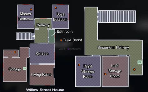 Willow Street House Map with confirmed Ouija Board spawns : r ...