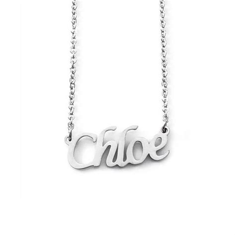 CHLOE - Silver Tone Name Necklace - Personalized Jewelery - Free Gift Box & Bag - Pendants ...