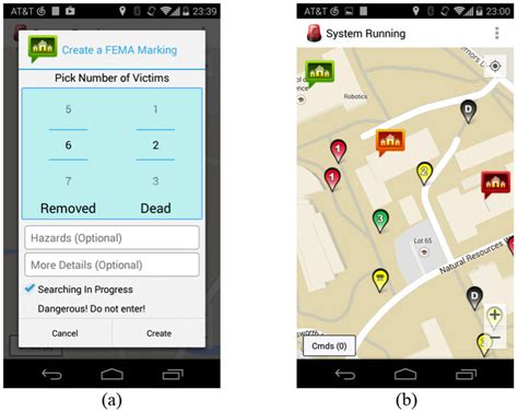 (a) Creating a FEMA Marking; (b) FEMA Markings on the Map Compared to ...