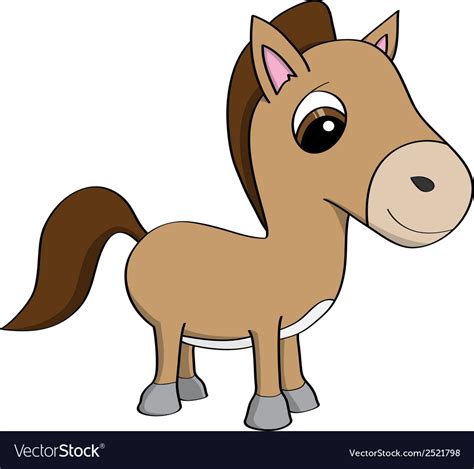 Cartoon of a cute little pony Royalty Free Vector Image