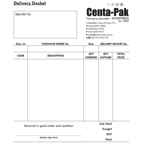 Delivery Dockets Books - Custom Printed - Docket Book Printers