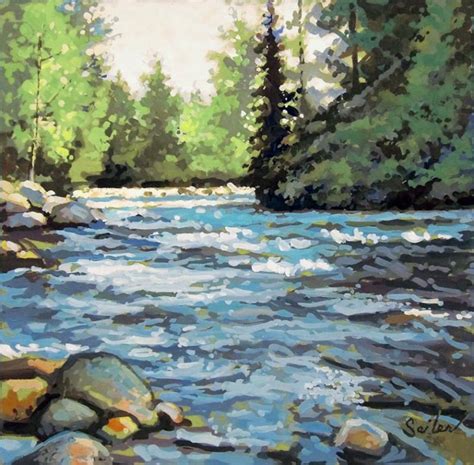 River Scene Painting at PaintingValley.com | Explore collection of ...