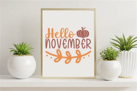 Hello November Graphic by Graphics_River · Creative Fabrica