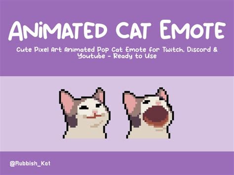 Pop Cat Animated Pixel Art Emote for Twitch Discord & Youtube - Etsy