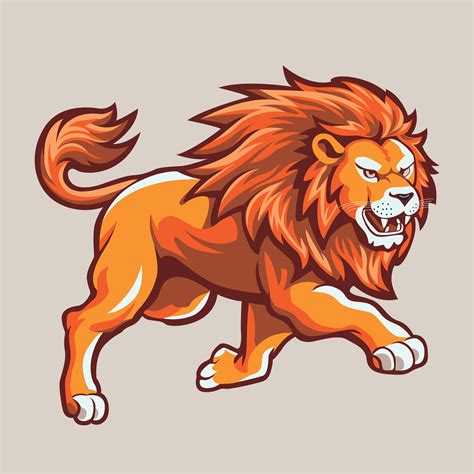 Running lion illustration. Wild animal cartoon vector design. 24825454 Vector Art at Vecteezy