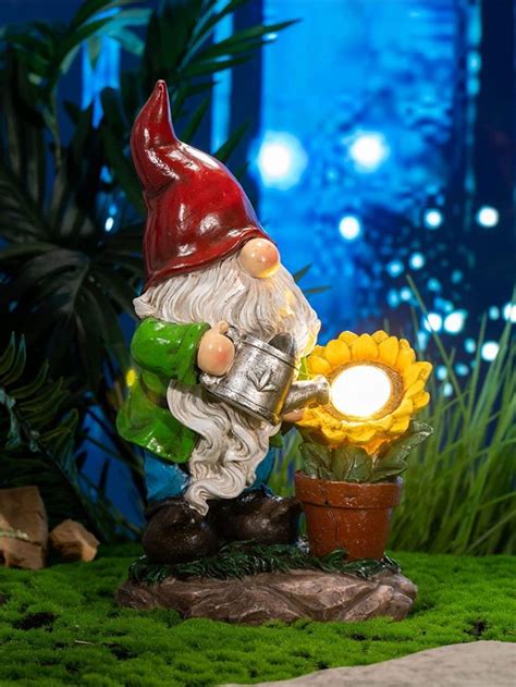 Whimsical Sunflower Garden Gnomes with Solar Lights by TERESA'S COLLECTIONS