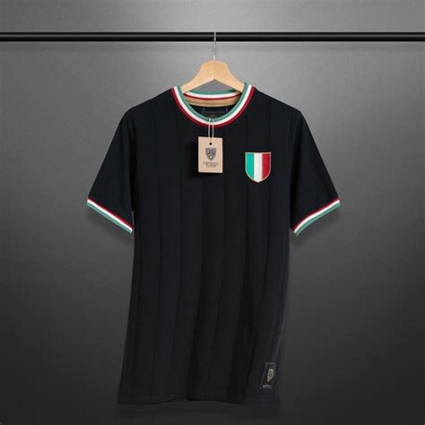 Vintage Italy Gli Azzurri Black Soccer Jersey - $63.97 Teamzo.com