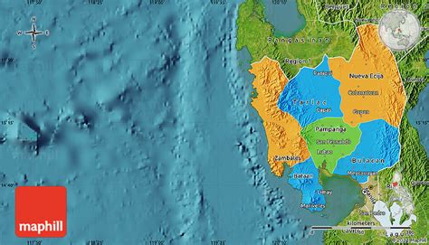 Political Map of Region 3, satellite outside