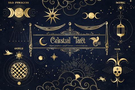 Celestial Tarot Illustrations (758951) | Illustrations | Design Bundles in 2021 | Tarot, Clip ...