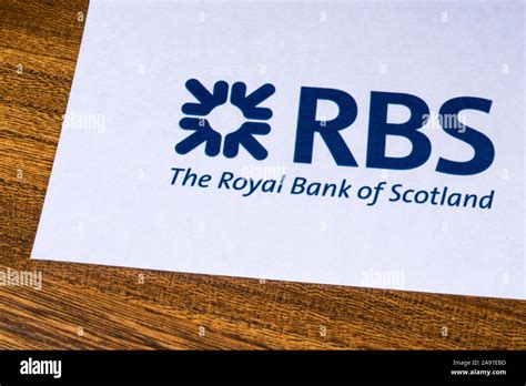 London, UK - March 12th 2019: The logo for the Royal Bank of Scotland, pictured on the corner of ...